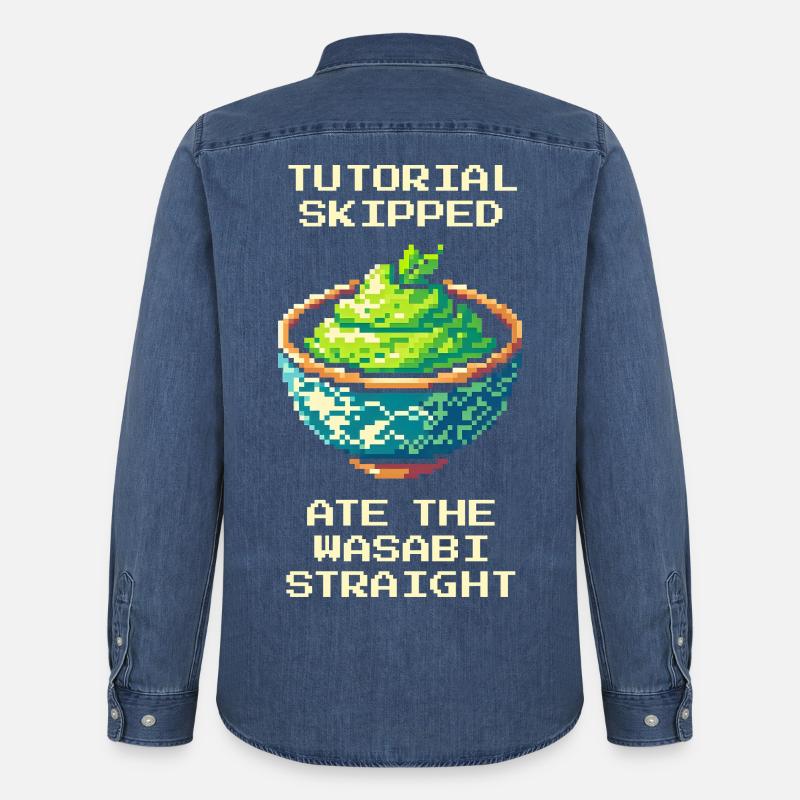 Tutorial übersprungen | Wasabi pur gegessen - Männer Jeanshemd Organic von Stanley/Stella - verwaschenes Mittelblau 