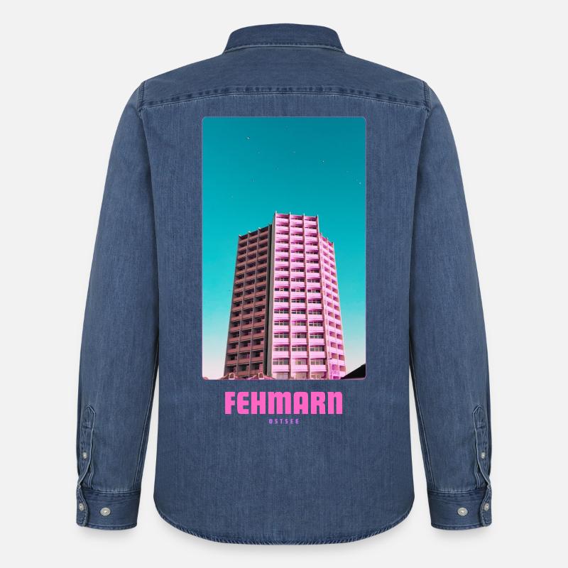 Fehmarn _ Ostsee  - Männer Jeanshemd Organic von Stanley/Stella - verwaschenes Mittelblau 