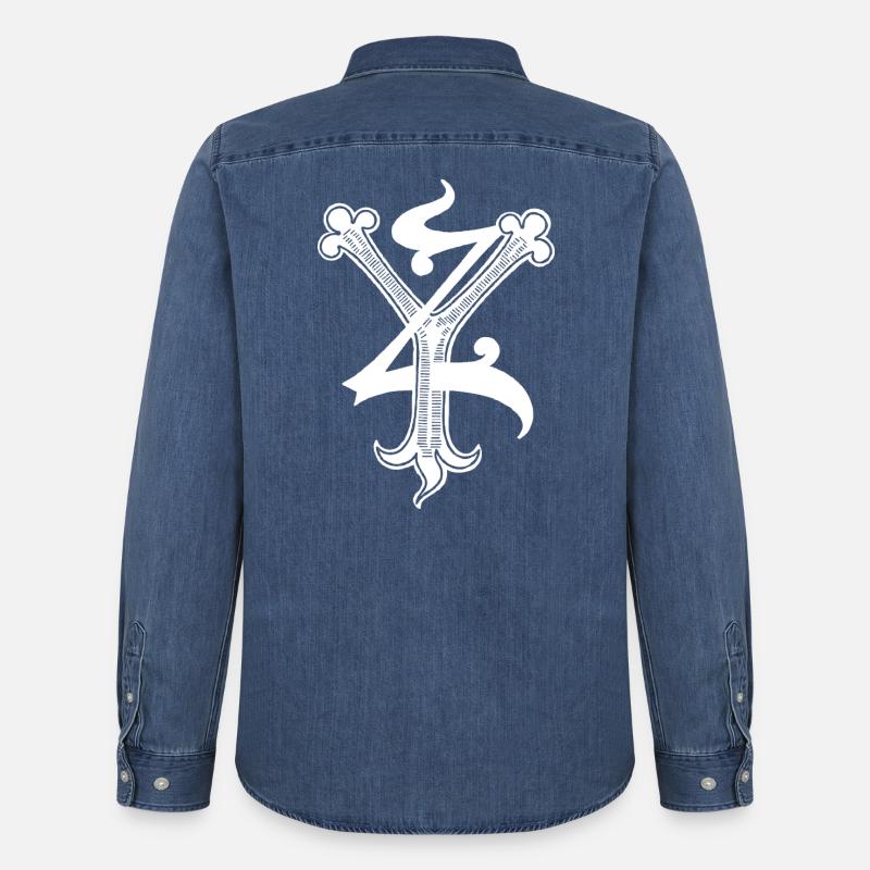 Buchstaben YZ Rapp art - Männer Jeanshemd Organic von Stanley/Stella - verwaschenes Mittelblau 