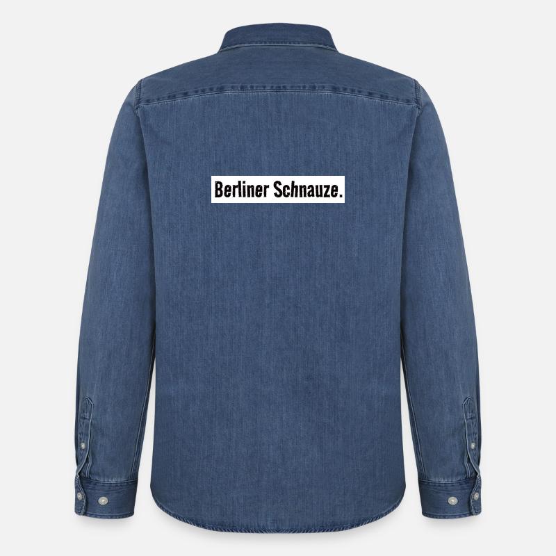 Camicia con muso di Berlino Capitello semplice - Camicia in denim Stanley/Stella - blu medio slavato 