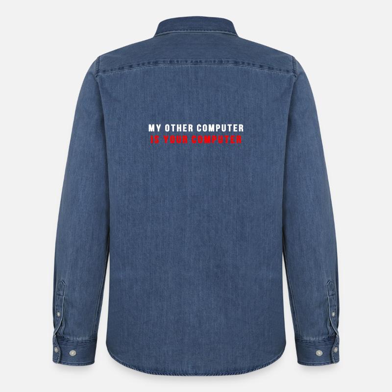 Mein anderer Computer ist dein Computer - Männer Jeanshemd Organic von Stanley/Stella - verwaschenes Mittelblau 