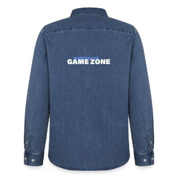 ZONE DE JEU - Chemise en denim homme bio Stanley/Stella - bleu moyen délavé  - Dos - AI Model Male 185 light (185cm)