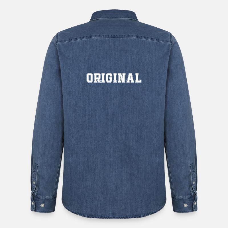 Langue source - Chemise en denim homme bio Stanley/Stella - bleu moyen délavé 