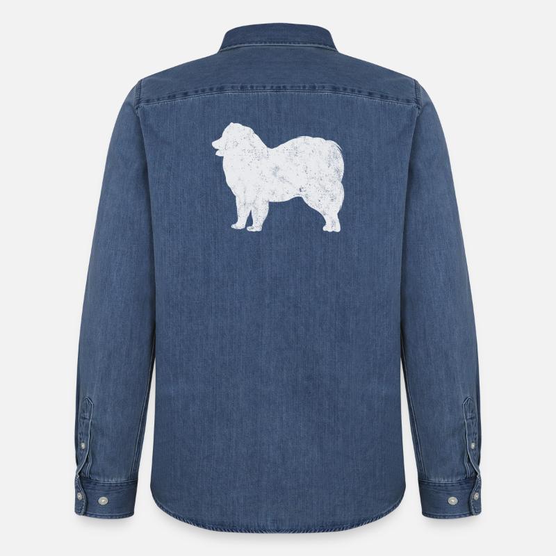 Samojede Samoyed Hundebesitzer - Männer Jeanshemd Organic von Stanley/Stella - verwaschenes Mittelblau 