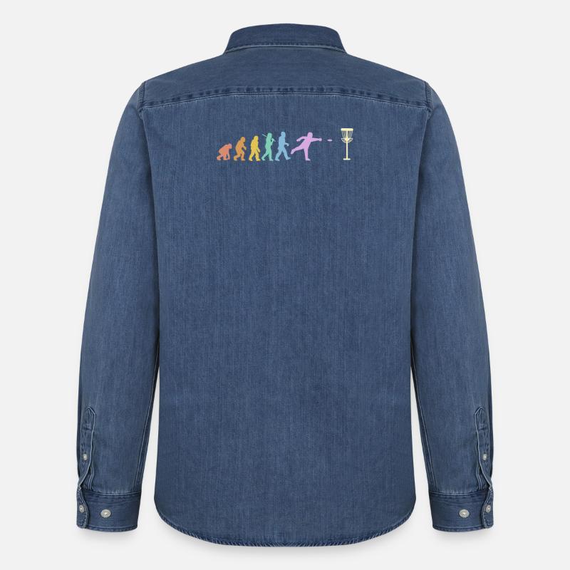 Discgolf Evolution Disc Golf Discgolfer - Chemise en denim homme bio Stanley/Stella - bleu moyen délavé 