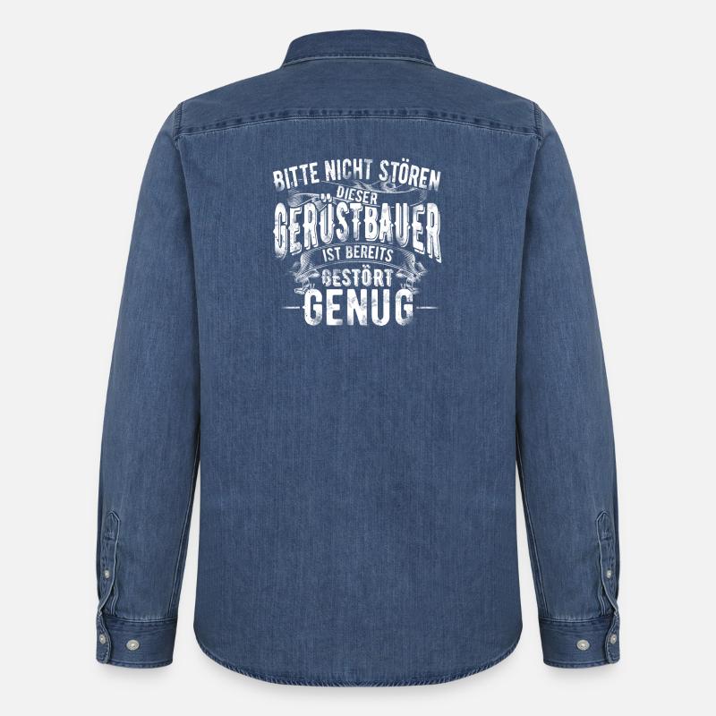 Gerüstbauer - Männer Jeanshemd Organic von Stanley/Stella - verwaschenes Mittelblau 
