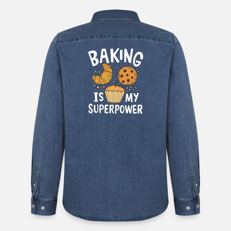 Backen Bäcker - Männer Jeanshemd Organic von Stanley/Stella - verwaschenes Mittelblau 