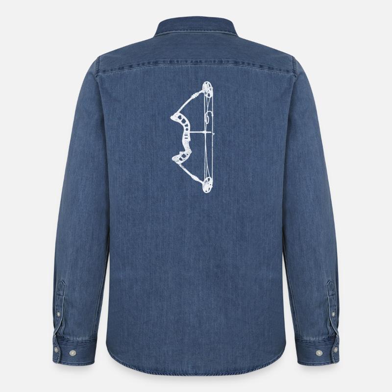 Bogenschießen Bogen Bogenschütze - Männer Jeanshemd Organic von Stanley/Stella - verwaschenes Mittelblau