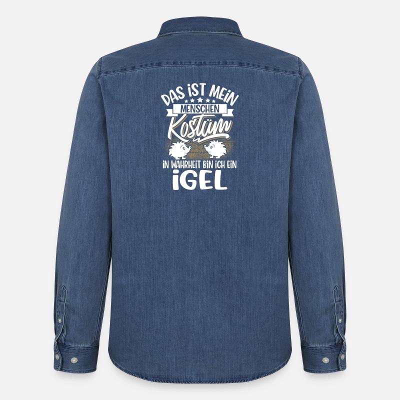 Igel - Männer Jeanshemd Organic von Stanley/Stella - verwaschenes Mittelblau 