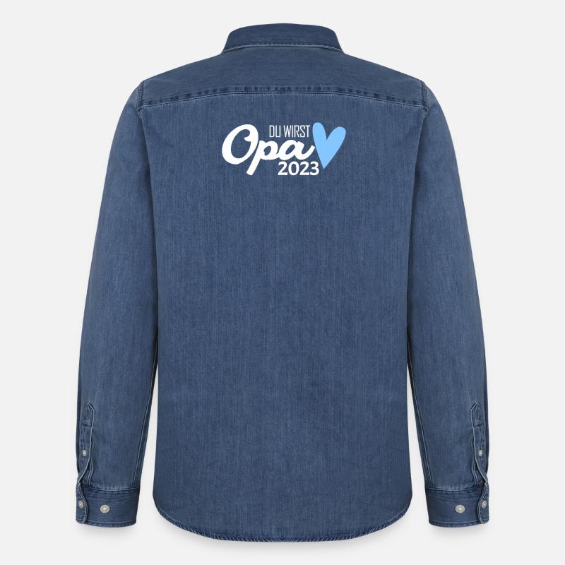 Opa 2023 loading - Männer Jeanshemd Organic von Stanley/Stella - verwaschenes Mittelblau 