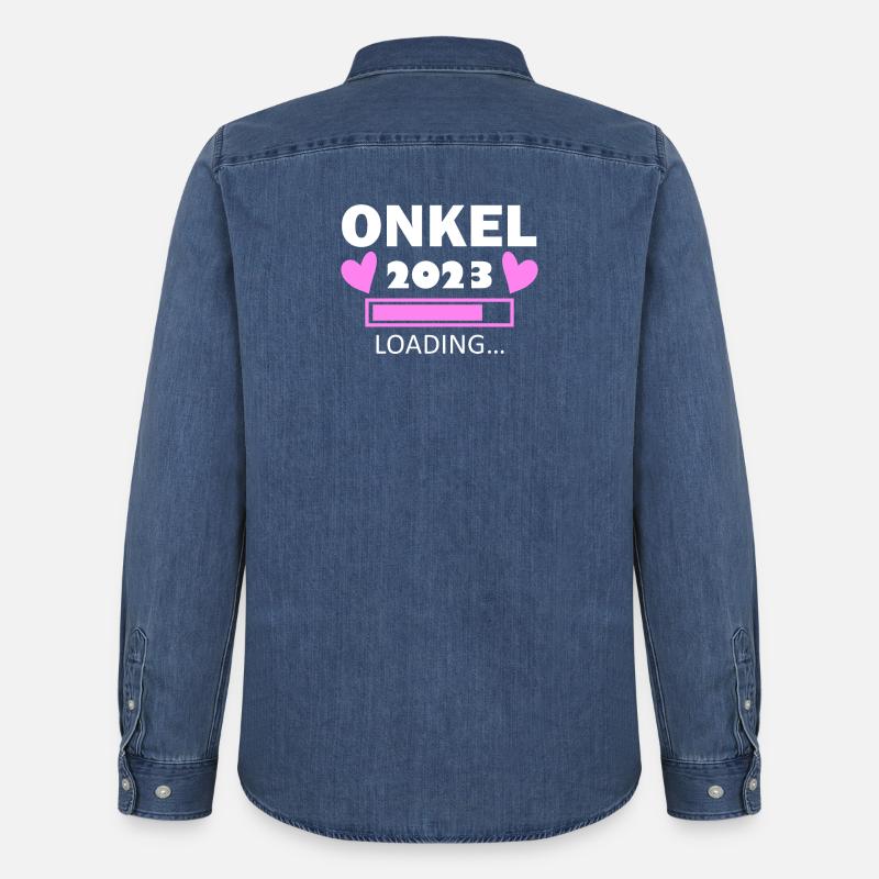 Onkel Loading 2023 - Männer Jeanshemd Organic von Stanley/Stella - verwaschenes Mittelblau