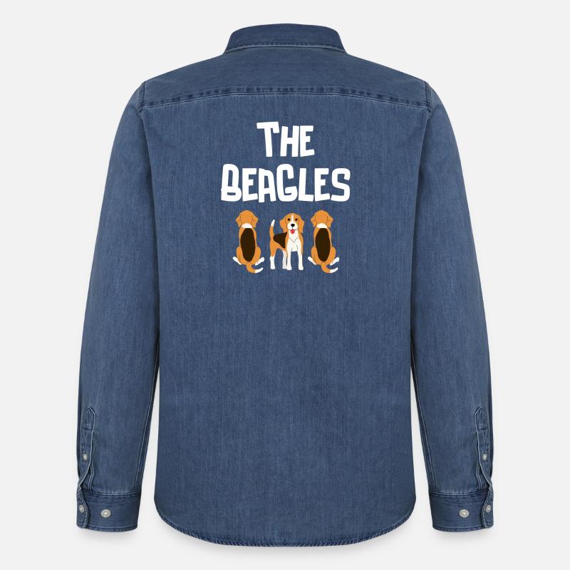 Beagle, Jagd, Jagdhund - Männer Jeanshemd Organic von Stanley/Stella - verwaschenes Mittelblau