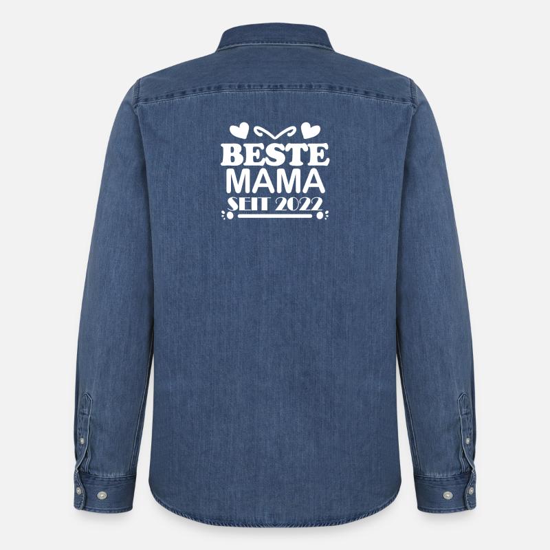 Beste Mama seit 2022 - Männer Jeanshemd Organic von Stanley/Stella - verwaschenes Mittelblau 