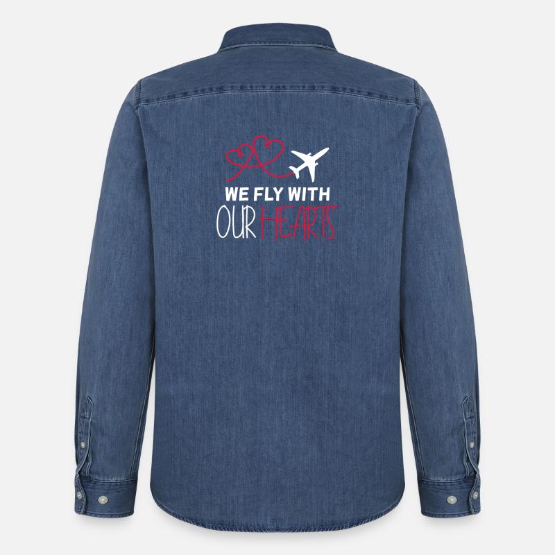 Flugzeug Pilot Spruch Geschenk - Männer Jeanshemd Organic von Stanley/Stella - verwaschenes Mittelblau