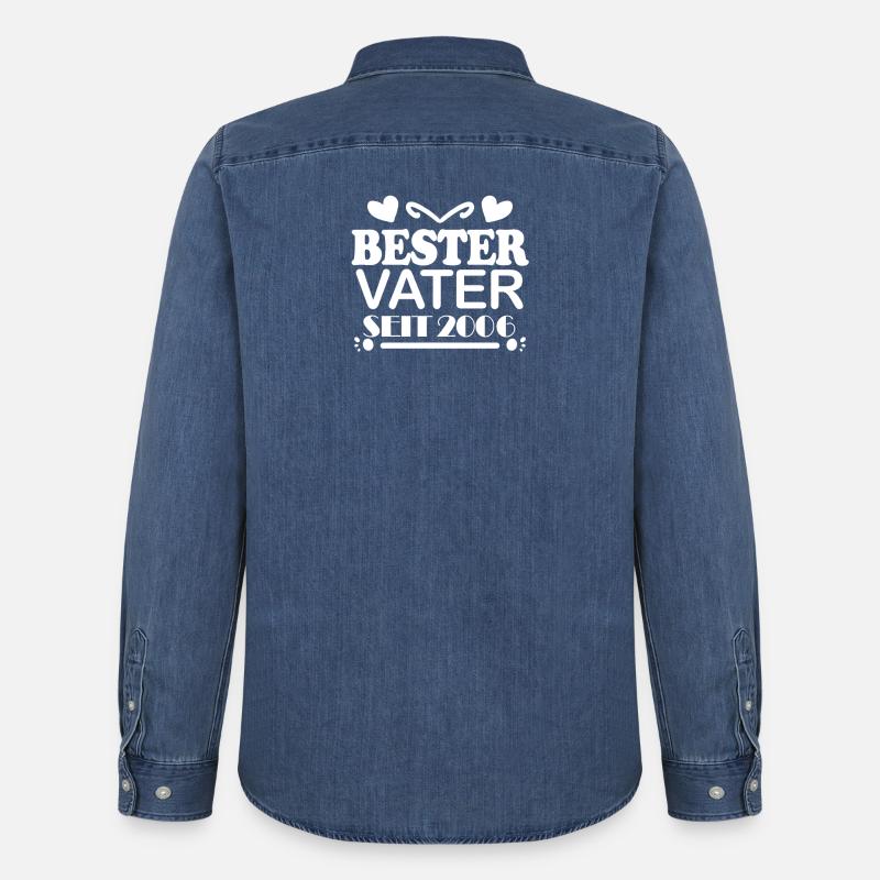 Bester Vater seit 2006 - Männer Jeanshemd Organic von Stanley/Stella - verwaschenes Mittelblau 