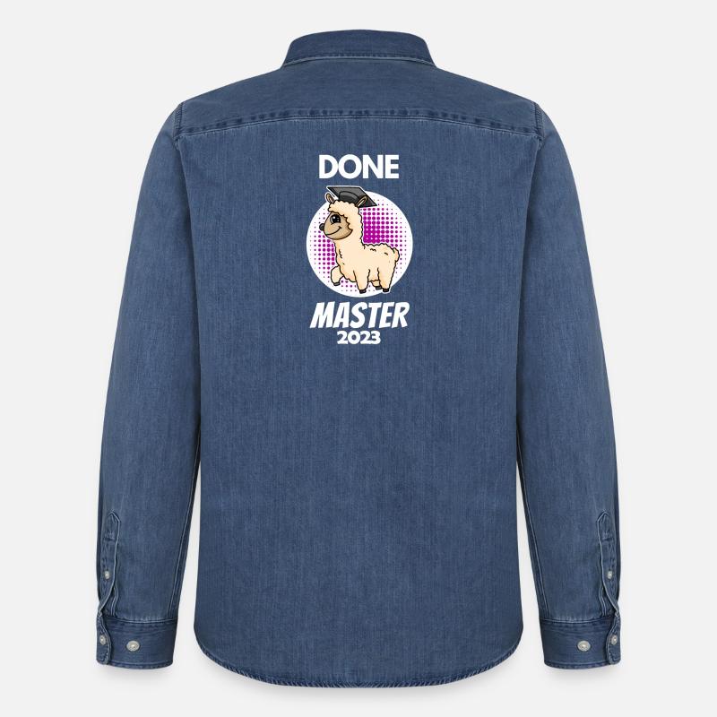 Master 2023 - Master abgeschlossen - Männer Jeanshemd Organic von Stanley/Stella - verwaschenes Mittelblau