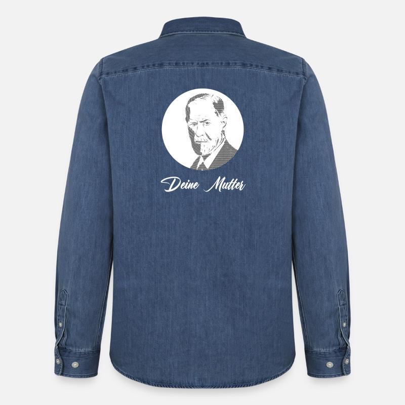 Deine Mutter - Männer Jeanshemd Organic von Stanley/Stella - verwaschenes Mittelblau 