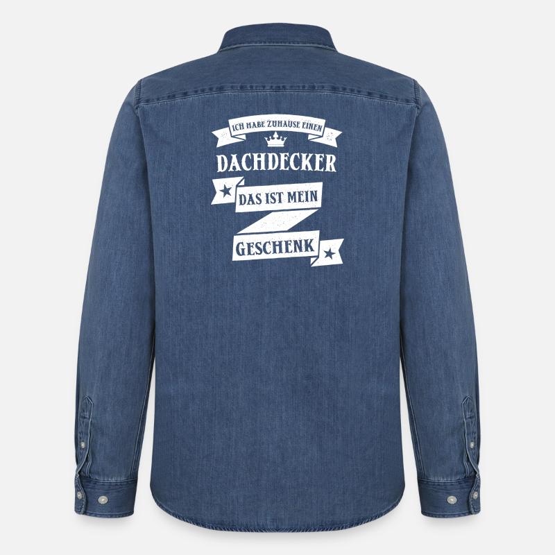 Dachdecker Dachdecken Handwerk Beruf Spruch - Männer Jeanshemd Organic von Stanley/Stella - verwaschenes Mittelblau
