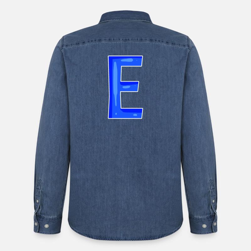 Buchstabe E - Anfangsbuchstabe E - Männer Jeanshemd Organic von Stanley/Stella - verwaschenes Mittelblau 
