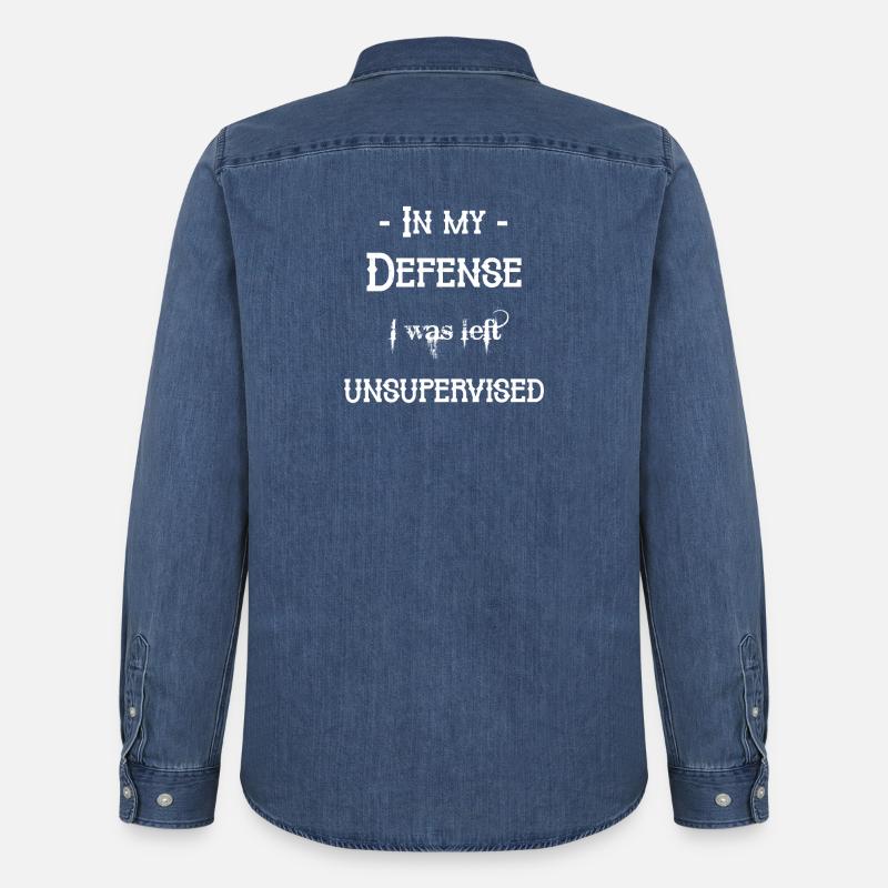 I was left unsupervised - Männer Jeanshemd Organic von Stanley/Stella - verwaschenes Mittelblau 