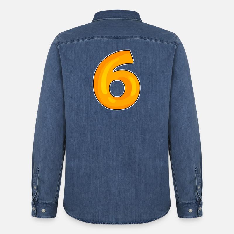 Sei Numero 6 Numero - Camicia in denim uomo bio di Stanley/Stella - blu medio slavato 