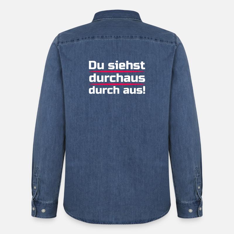 Du siehst durchaus durch aus - Männer Jeanshemd Organic von Stanley/Stella - verwaschenes Mittelblau 