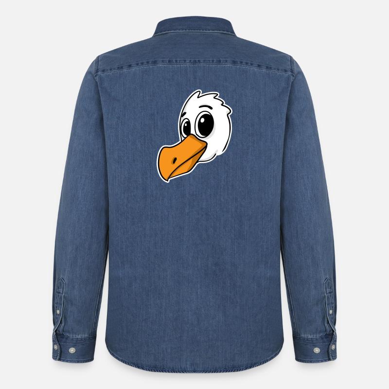 Möwe Vogel Nordsee - Männer Jeanshemd Organic von Stanley/Stella - verwaschenes Mittelblau