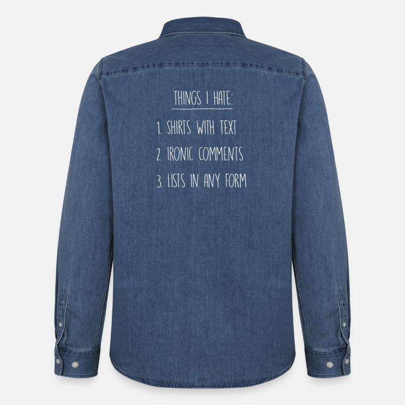 Things I hate - Männer Jeanshemd Organic von Stanley/Stella - verwaschenes Mittelblau 