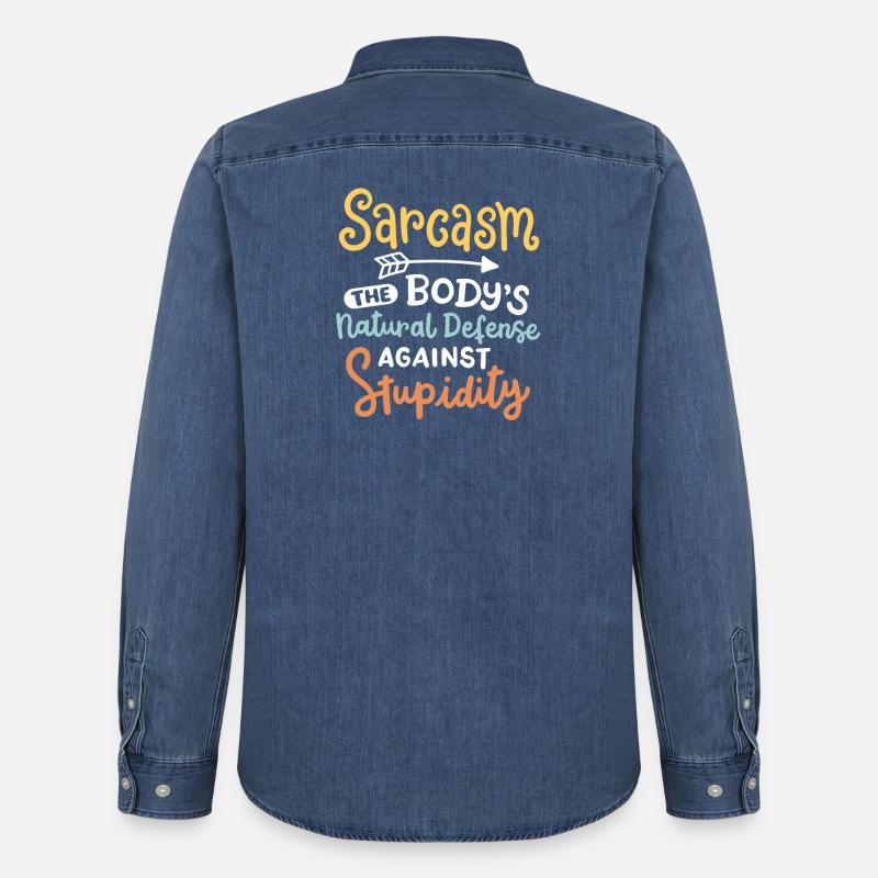 Sarkasmus sarkastischer Spruch - Männer Jeanshemd Organic von Stanley/Stella - verwaschenes Mittelblau