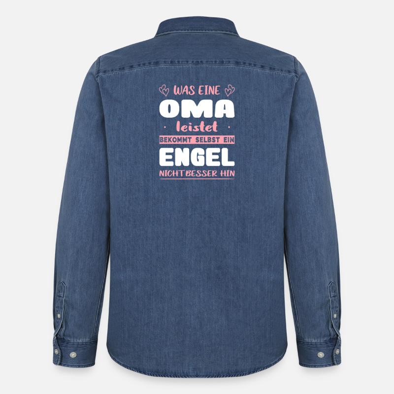 Oma Geschenke Weihnachtsgeschenke Großmutter - Männer Jeanshemd Organic von Stanley/Stella - verwaschenes Mittelblau 