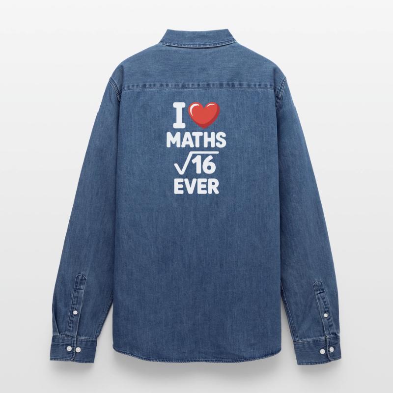 Math I Love Maths Math Nerd Math Teacher Men’s Organic Denim Shirt by Stanley/Stella