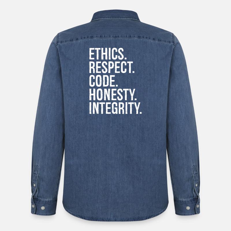 ethics respect code honesty integrity - Männer Jeanshemd Organic von Stanley/Stella - verwaschenes Mittelblau