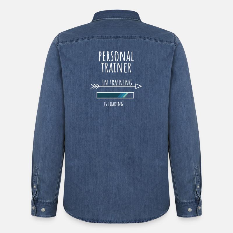 Personal Trainer Geschenk Beruf Ausbildung - Männer Jeanshemd Organic von Stanley/Stella - verwaschenes Mittelblau