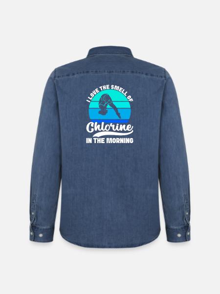 Diving diving board - Men’s Organic Denim Shirt by Stanley/Stella - mid washy