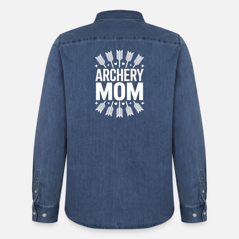 Bogenschießen Spruch Mutter Bogenschießen Geschenk - Männer Jeanshemd Organic von Stanley/Stella - verwaschenes Mittelblau