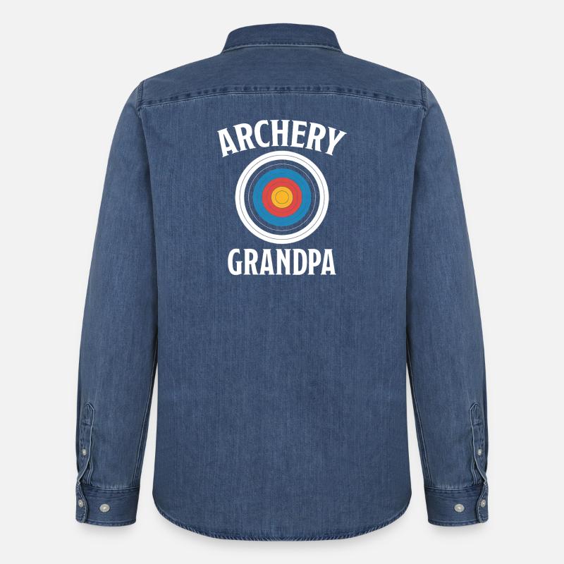 Bogenschießen Spruch Opa Bogenschießen Geschenk - Männer Jeanshemd Organic von Stanley/Stella - verwaschenes Mittelblau 