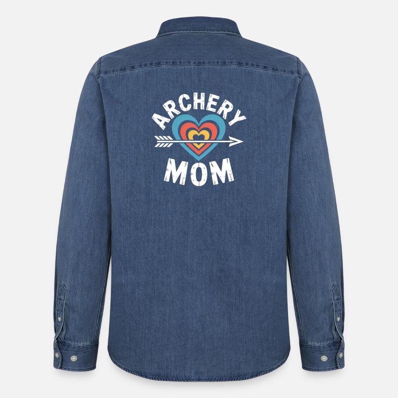 Bogenschießen Spruch Mutter Bogenschießen Geschenk - Männer Jeanshemd Organic von Stanley/Stella - verwaschenes Mittelblau 