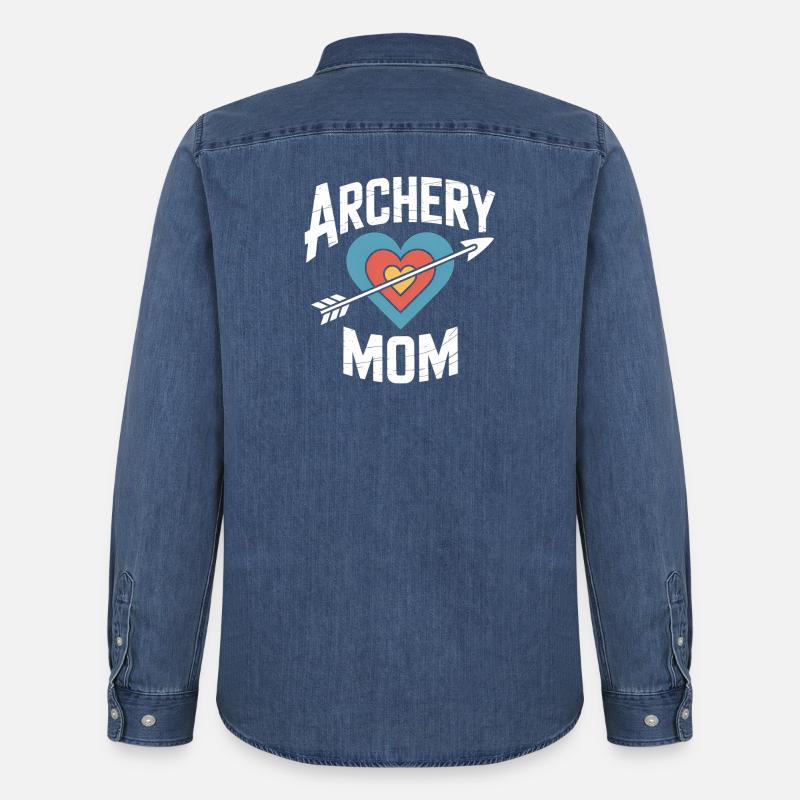 Bogenschießen Spruch Mutter Bogenschießen Geschenk - Männer Jeanshemd Organic von Stanley/Stella - verwaschenes Mittelblau