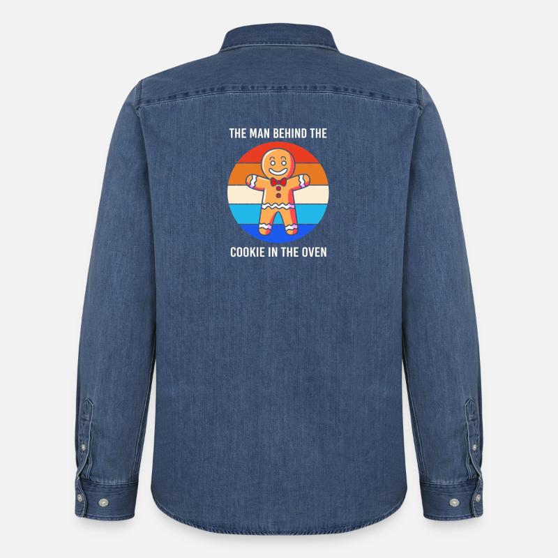 Werdende Väter Werdender Papa - Männer Jeanshemd Organic von Stanley/Stella - verwaschenes Mittelblau 
