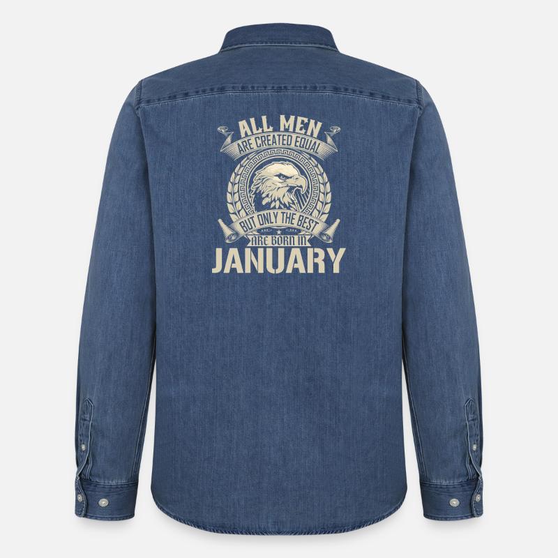 Januar Eagle Unity Motiv - Männer Jeanshemd Organic von Stanley/Stella - verwaschenes Mittelblau 