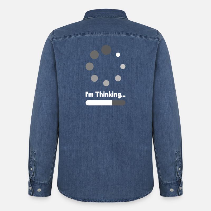 I'm Thinking Loading Progress - Men’s Organic Denim Shirt by Stanley/Stella - mid washy 