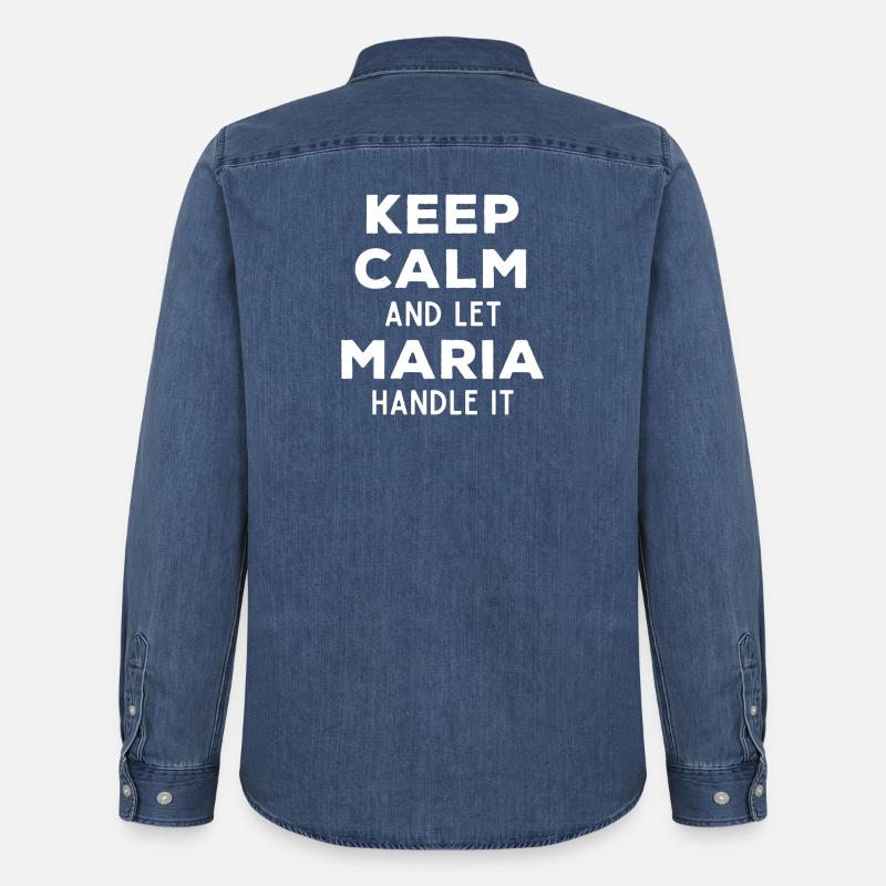 Keep Calm Lass Marie das regeln Lustiger Spruch - Männer Jeanshemd Organic von Stanley/Stella - verwaschenes Mittelblau 
