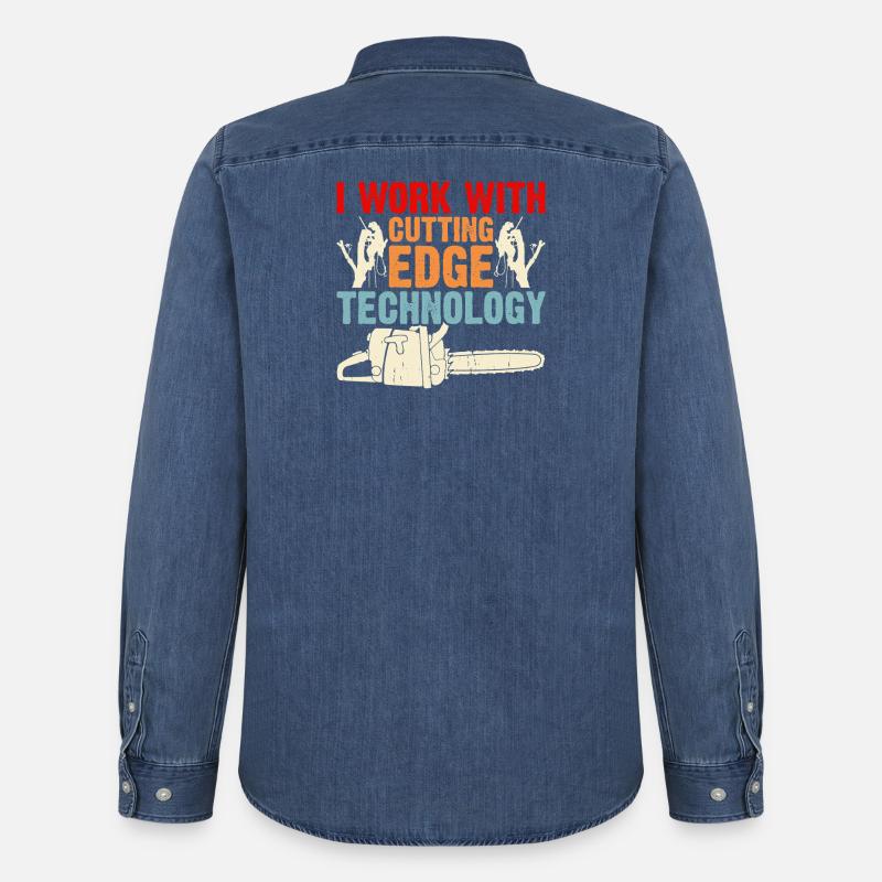 Baumpfleger Holzarbeiter Waldarbeiter Geschenk - Männer Jeanshemd Organic von Stanley/Stella - verwaschenes Mittelblau 