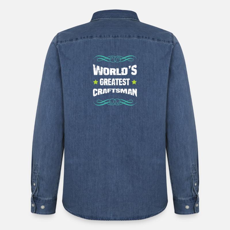 Weltbester Handwerker - Männer Jeanshemd Organic von Stanley/Stella - verwaschenes Mittelblau 
