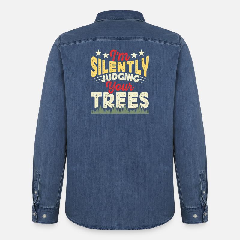 Baumpfleger Holzarbeiter Waldarbeiter Geschenk - Männer Jeanshemd Organic von Stanley/Stella - verwaschenes Mittelblau 