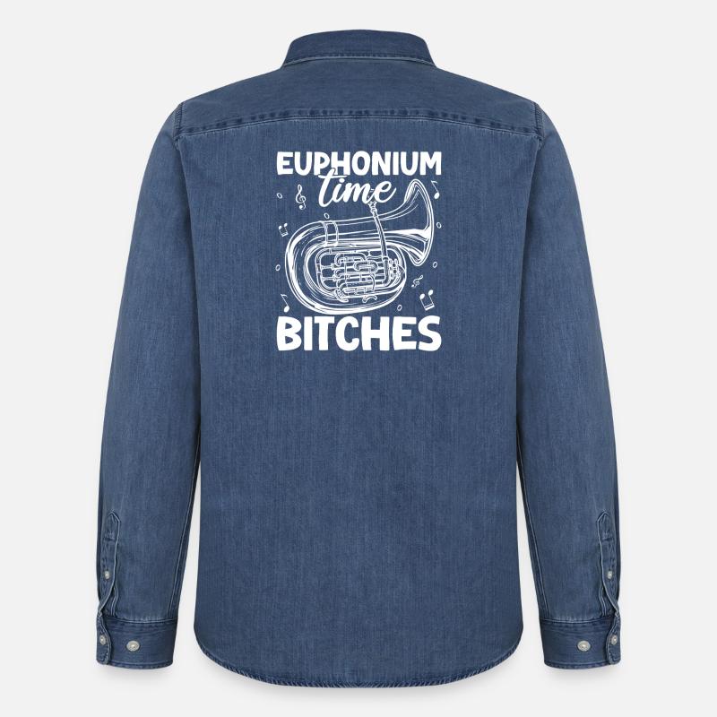Bariton Player Time Bitches Euphonium - Männer Jeanshemd Organic von Stanley/Stella - verwaschenes Mittelblau 