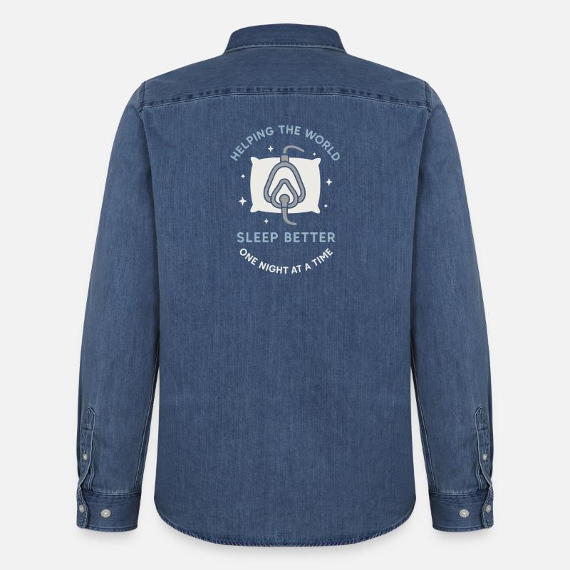Schlaftechnologe Polysomnographic Tech Rpsgt - Männer Jeanshemd Organic von Stanley/Stella - verwaschenes Mittelblau