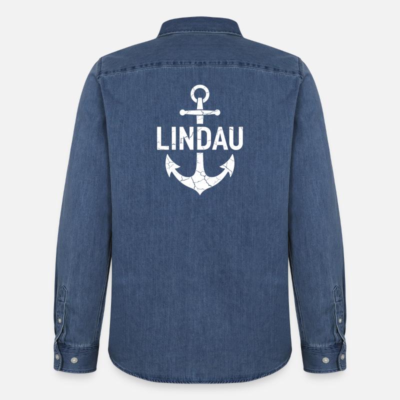 Anker Lindau Bodensee - Männer Jeanshemd Organic von Stanley/Stella - verwaschenes Mittelblau
