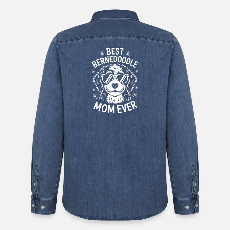 Bernedoodle Spruch Mama Witz Bernedoodle Geschenk - Männer Jeanshemd Organic von Stanley/Stella - verwaschenes Mittelblau 