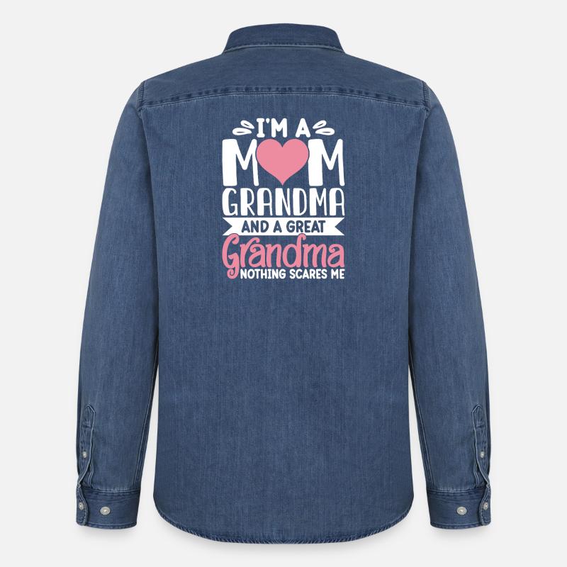Oma Geschenk Weihnachtsgeschenke Großmutter  - Männer Jeanshemd Organic von Stanley/Stella - verwaschenes Mittelblau 
